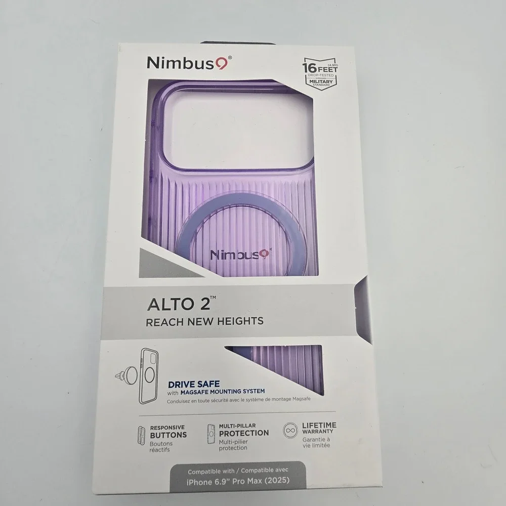 Set of 3 Nimbus9 Alto 2 iPhone 16 Pro Max Case MagSafe NEW Purple Blue Clear